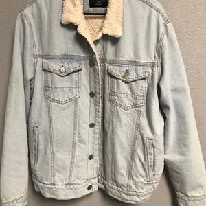 Jean jacket with wool padding